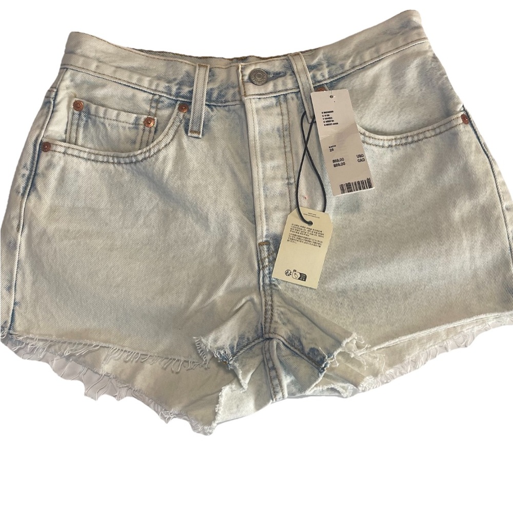 Levi’s Denim Shorts 501 Original Cutoff W26 Snow Acid Wash NWT